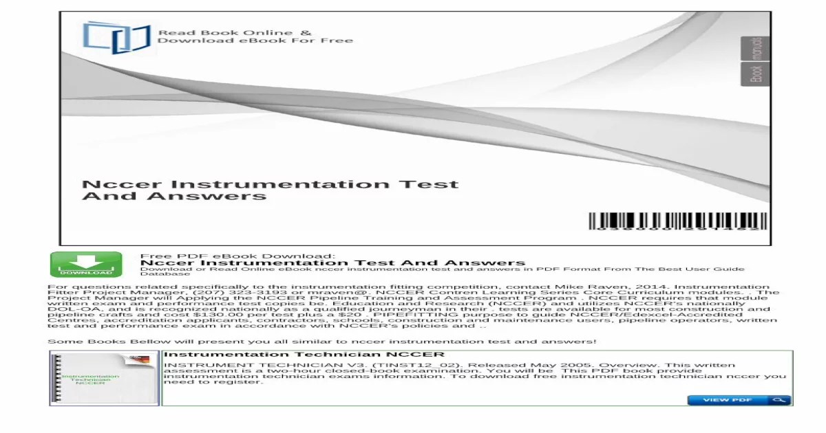 Nccer test questions and answers