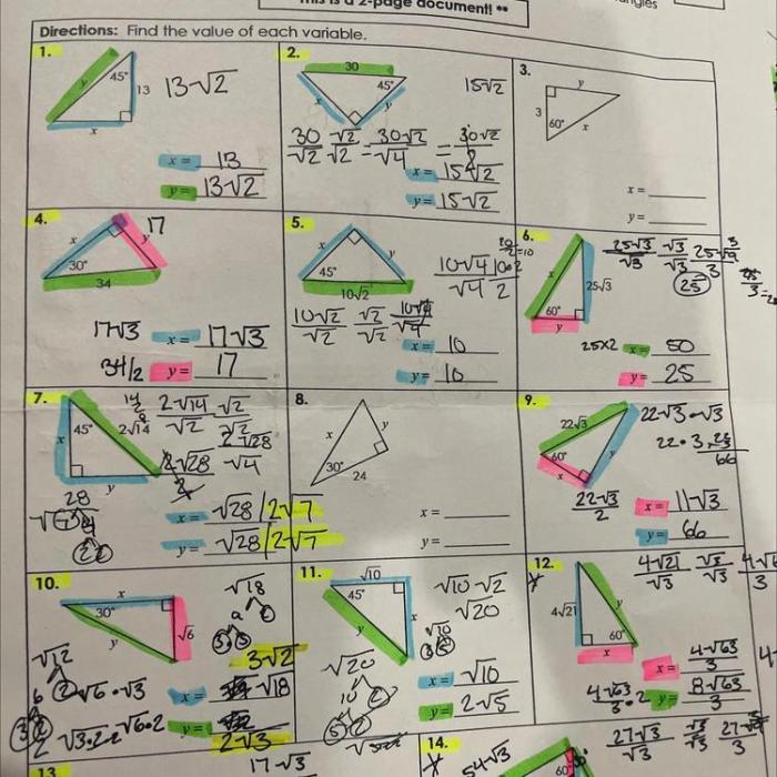 Quiz 8-2 trigonometry answer key