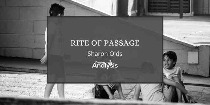 Rite of passage sharon olds analysis