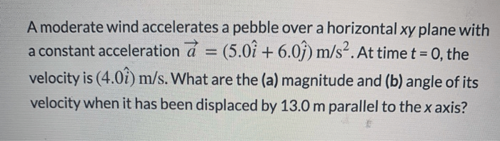 A moderate wind accelerates a pebble