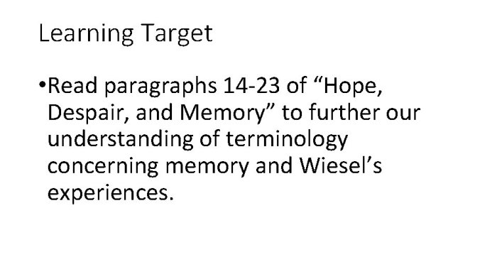 Hope despair and memory elie wiesel