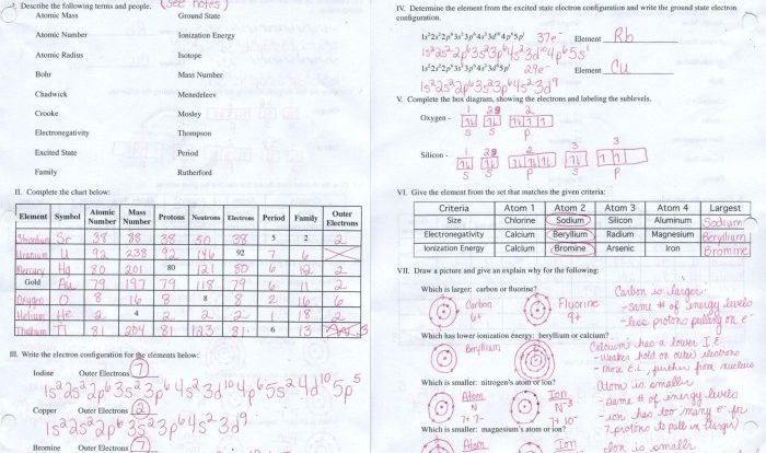 Atoms and isotopes worksheet answer key