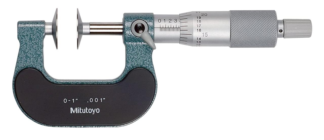 Most micrometers feature a inch travel micrometer head