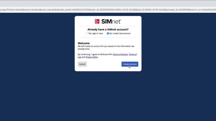 Open the class form access simnet