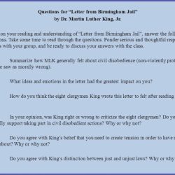 Letter from birmingham jail comprehension questions answers