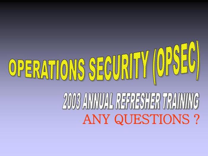 Operations security opsec annual refresher course